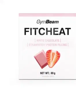 Gymbeam Proteínová čokoláda Fitcheat biela čokoláda s jahodou
