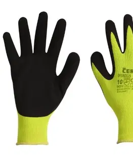 Kinekus Pracovné rukavice polomáčané, latex, reflexné PALAWAN, žlté/oranžové č.10