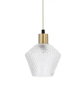 Závesná lampa Greniko čierna 3x40W E14 priehľadné tienidlo