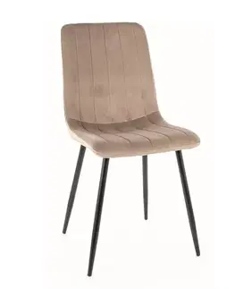 Signal Jedálenská stolička ALAN Velvet Farba: Tmavobéžová / Bluvel 40