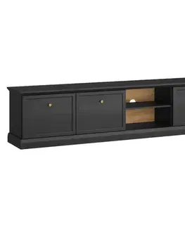 KONDELA Locca RTV3D tv stolík čierny grafit