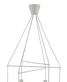 Závesná lampa matná biela 6xE27 dvojitý okruh Alto