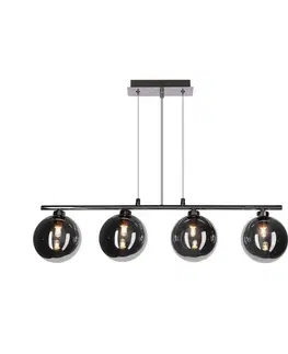 Závesná lampa SOMUL 4x20W G9 chrómové sklenené tienidlo 12 cm grafitové moderné elegantné svietidlo do obývačky jedálne do kuchyne pôvabné