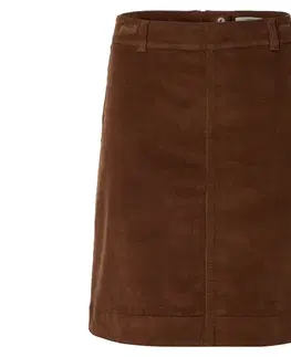 Menčestrová sukňa, koňaková