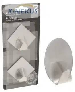 Kinekus Háčik samolepiaci nerezový, väčší, 2-dielna sada