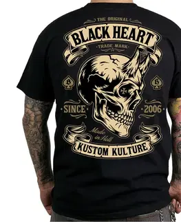 BLACK HEART Devil Skull čierna - L