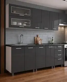 Kuchynská linka Lucjan 240 bez dosky šedý lesk