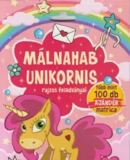 Málnahab unikornis rajzos feladványai - Több mint 100 db ajándék matrica