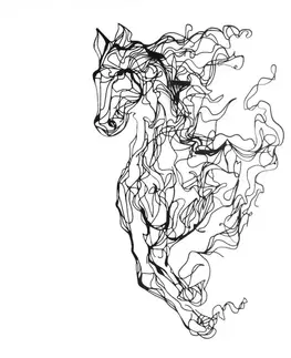 Dekoratívny kovový doplnok na stenu Metal Horse Line Art - APT724