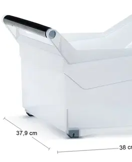 NABBI NUK5L plastový úložný box na kolieskach 29 l priehľadná