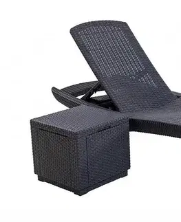 DEOKORK Záhradné ratanové lehátko WAVE PLUS (antracit)