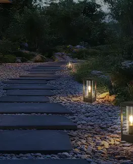 Záhradná lampa CISSUS – čierna kovová stojaca lampa E27 IP54 – moderné vonkajšie osvetlenie