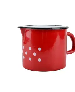 Kinekus Hrnček smaltovaný s výlevkou, 1L, dekor bodky