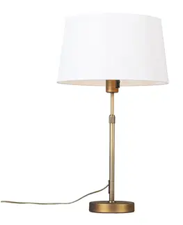Stolná lampa bronzová s tienidlom bielym 35 cm nastaviteľná - Parte