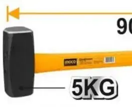 INGCO Mlat / obojručné ťažké kladivo, sklolaminátová násada, 5000g INGCO