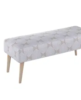Dekoria Lavica natural, biele listy na béžovom podklade , 100 x 40 x 40 cm, Sunny, 143-85