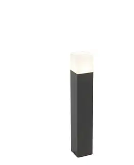Stojaca vonkajšia lampa čierna s opálovým bielym tienidlom 50 cm - Denmark