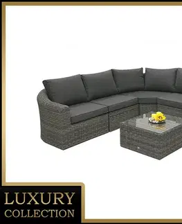 DEOKORK Ratanová modulová zostava BORNEO LUXURY pre 5 osôb (sivá)