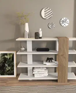 Knižnica Nur - White, Walnut