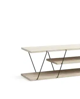 TV stolík Canaz - Black, Travertine
