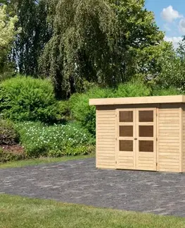 Drevený záhradný domček 302 x 217 cm Dekorhome