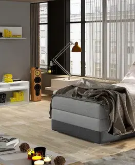 Luxusná posteľ BONAMI šedá/tmavošedá pravá