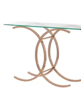 Dekoria Konzolový stolík Chica rose gold 128 x 40 x 79 cm, 128 x 40 x 79 cm