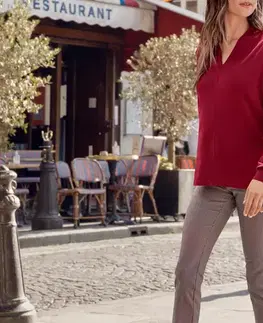 Kockované elastické nohavice