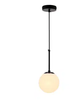 Závesná lampa Pompei čierna E27 biele tienidlo 15cm