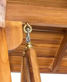 DEOKORK Teaková hojdačka AVANTI Šírka lavice 120 cm | Celková šírka 220 cm