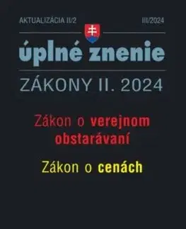 Zákony 2024 II. aktualizácia II/2 - Verejné obstarávanie a ceny