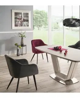 Signal Rozkladací jedálenský stôl ARMANI CERAMIC | sivý mat 90 x 160 cm