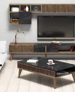 Living Room Furniture Set Milan - Walnut, Black