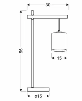 Kombinovaná stolová lampa čierna 1x60W E27 béžové tienidlo