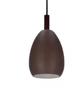 Závesná lampa hnedá kov/drevo E27 Flen Ledea
