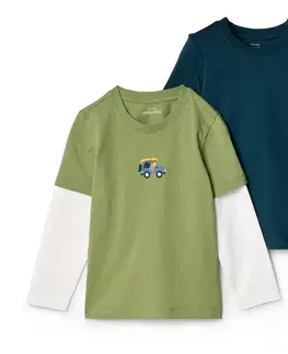 2 v 1 detské tričká s dlhým rukávom, 2 ks