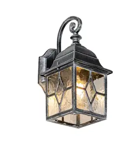 Romantická vonkajšia nástenná lampa starožitné striebro - London