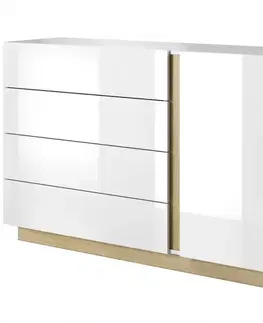 Komoda Arco D4S biela+dub grandson