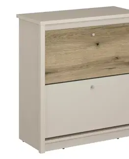 KONDELA Karos 2K botník kašmír / dub evoke