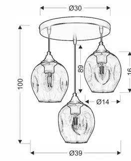 Závesná lampa ASPA 3xE27 Candellux