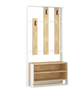 Predsieňová stena Chester - White, Oak