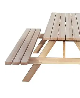 DEOKORK Masívny drevený pivný set z borovice 200 cm hrúbka 45 mm
