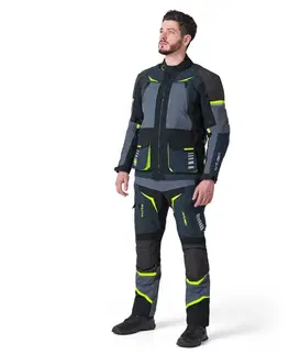 W-TEC Modock bunda čierno-modro-fluo žltá - 3XL