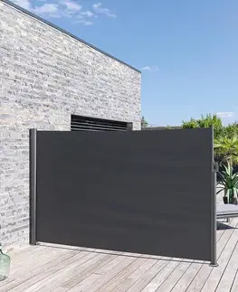 DEOKORK Hliníková zástena s textíliou 3 x 1,8 m (antracit)