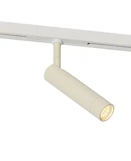 Moderné bodové svetlo béžové s bielou pre 1-fázový koľajnicový systém - Slimline Uzzy