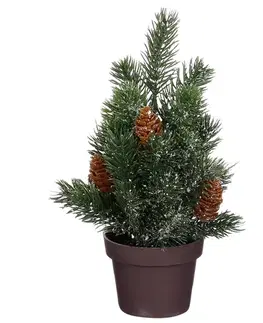 Vianočný stromček so šiškami zelený omrznutý výš. 24 x hl. 12 cm
