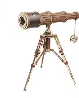Drevené 3D puzzle Ďalekohľad zo stojanom