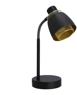 Stolová lampa Aleksandria, tienidlo e14, čierne+zlaté