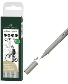 Popisovač Faber-Castell Ecco Pigment sada čierny 4 ks