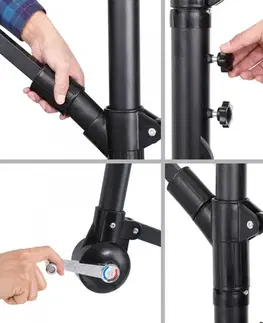 Závesný slnečník s LED svetlom Ø 330 cm Dekorhome